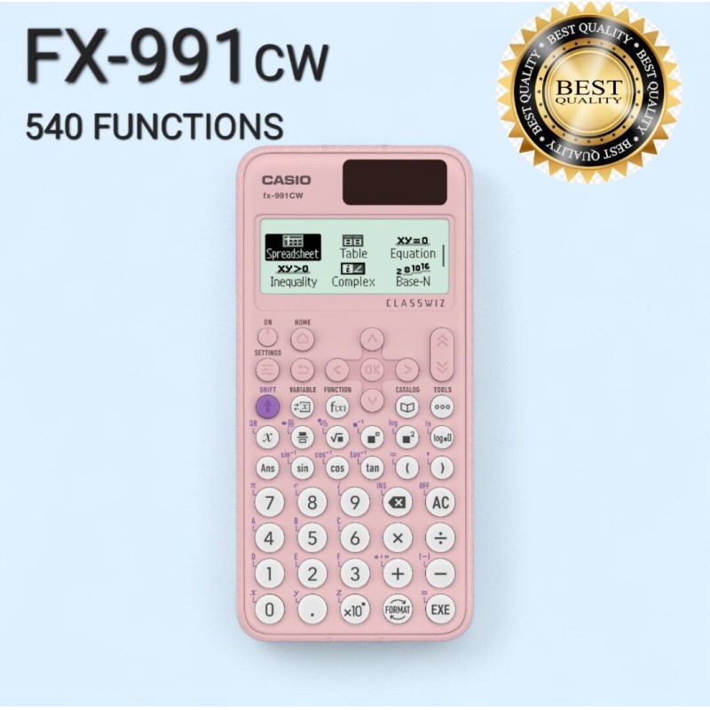 Picture of FX-991cw ClassWiz - Black And Pink Battery Powered Scientific Calculator For Students 