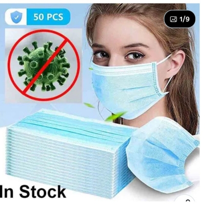Picture of Black 50 Pcs Non-oven Surgical Face Mask Pack 