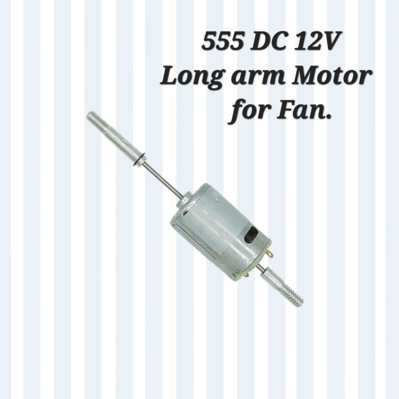 Picture of DC 12V 555 Stand fan motor long Arm Motor For Fan Silver