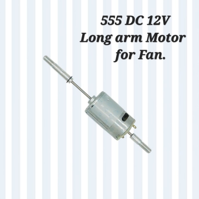 Picture of DC 12V 555 Stand fan motor long Arm Motor For Fan Silver