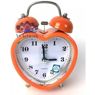 Picture of Twin Bell Table Alarm Clock love Shape 