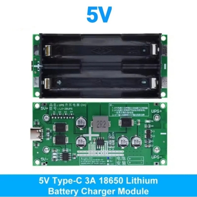 Picture of Type-C 15W 3A Fast Charge UPS Power Supply / 18650 Lithium Battery Charger Module DC-DC Step Up Converter 5V 9V 12V Green