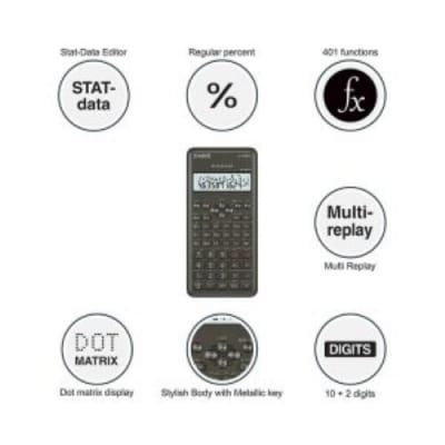 Picture of FX 100MS 2nd Edition Scientific Calculator For Students Black