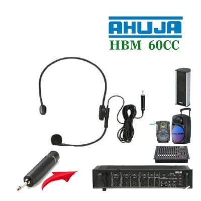 Picture of Ahuja HBM-60CC Headband Microphone With Battery 3.5 mm jack Black