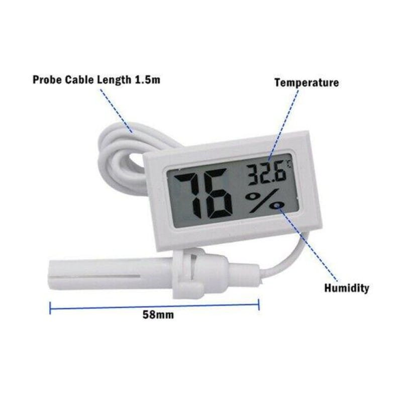 Picture of Digital LCD Mini Thermometer Hygrometer Fridge Freezer Temperature Humidity Meter - Portable Temperature Humidity Meter White
