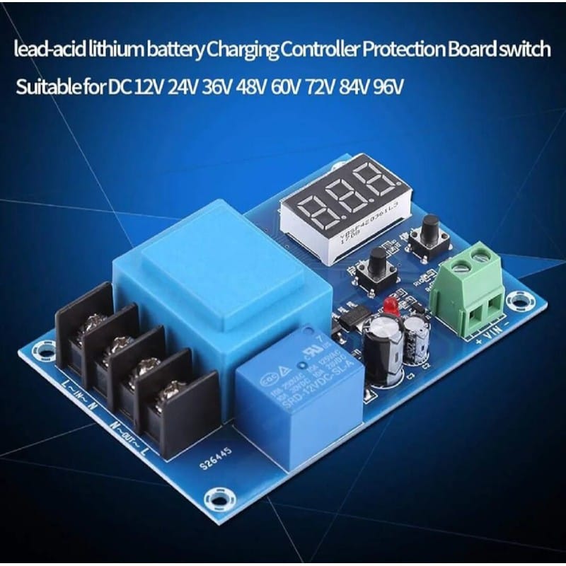 Picture of XH-M602 Digital Control Charging Control Module AC 220V Lithium Li-ion Storage Charger Control Switch Protection Board 12v Auto Cut Blue