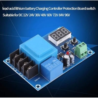 Picture of XH-M602 Digital Control Charging Control Module AC 220V Lithium Li-ion Storage Charger Control Switch Protection Board 12v Auto Cut Blue
