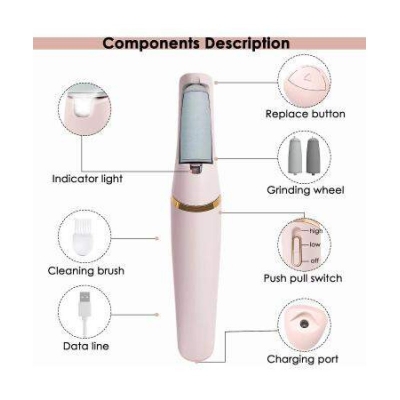 Picture of Electric Foot Callus Removers Rechargeable Machine Portable Electronic Foot File Pedicure Tools White