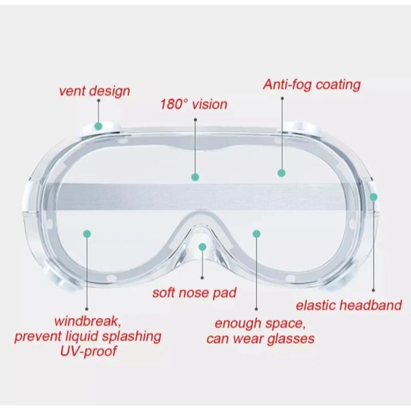 Picture of Anti Fog Silicone Safety Goggles – Clear Eye Protection White