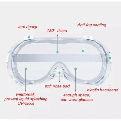 Picture of Anti Fog Silicone Safety Goggles – Clear Eye Protection White