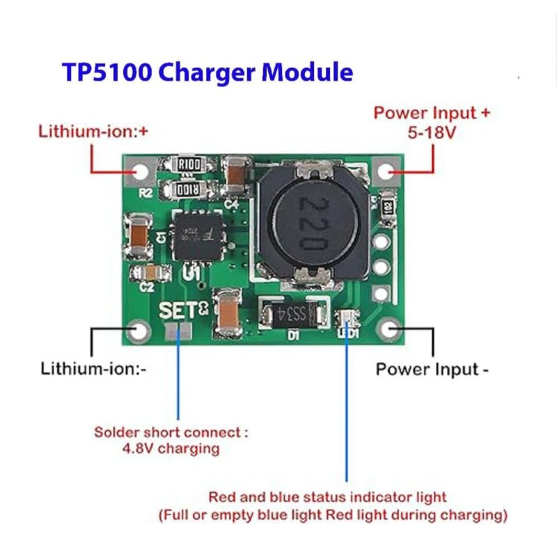 Picture of TP5100 4.2V 8.4V single and double cell lithium Battery charging lithium battery 2A charging board equivalent TP4056 Green