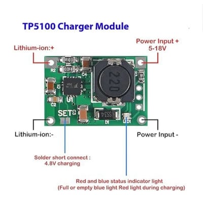 Picture of TP5100 4.2V 8.4V single and double cell lithium Battery charging lithium battery 2A charging board equivalent TP4056 Green