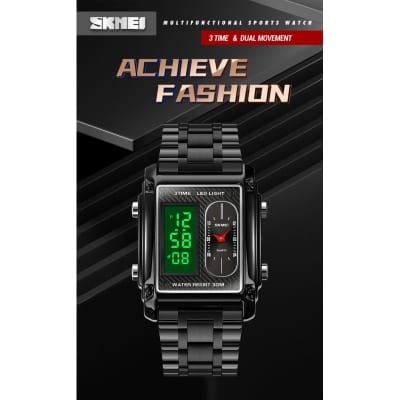 Picture of SKMEI 1868 Multiple Time Digital And Analog Waterproof Watch Black- Inventive Choice Black