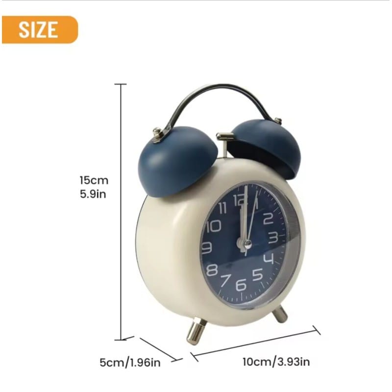 Picture of Round Medium Size Silence Analog Alarm Clock Snooze Function Modern Desktop Clock 