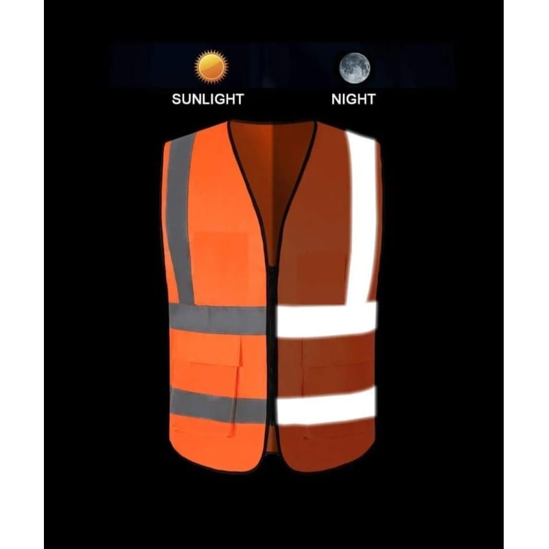 Picture of High-Visibility Reflective Safety Vest with Zipper Premium Polyester 1PCS 