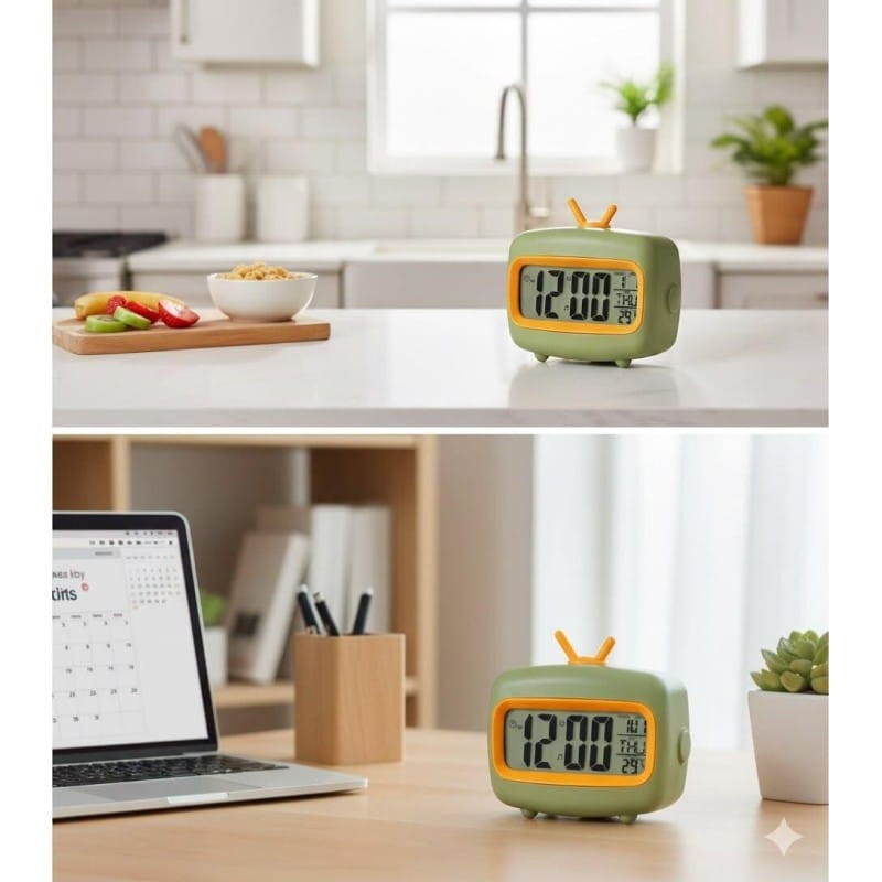 Picture of Digital Clock,Cute Retro TV-Shaped Digital Television Clock 