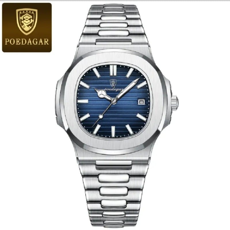 Picture of POEDAGAR 613 Luxury Watch Business  Luminous Date Stainless Steel Square Quartz Men Watch 