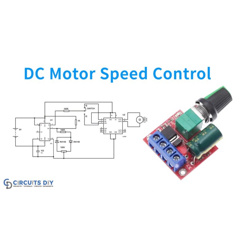 Picture of High-Quality 5V-28V 12V 24V 5A PWM DC Motor Speed Control Switch Controller Volt Regulator LED Dimmer Tool Professional - DC Motor Speed Control Blue