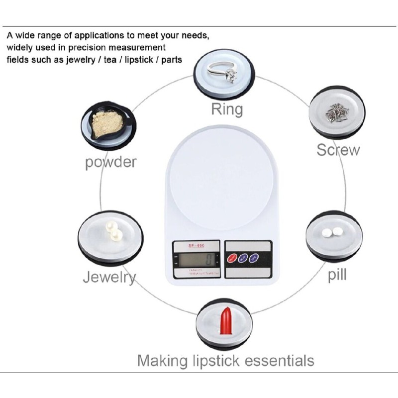 Picture of Electronic Kitchen Digital LCD DIsplay Weighing Scale 10 Kg - Weight Machine White