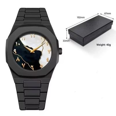 Picture of New Aura Arabic Watch Men's Quartz Watch Black Carbon Plastic watch for men 