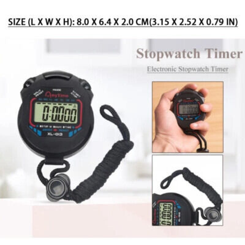 Picture of XL-013 Digital Timer Multifunctional Electronic Sports Stopwatch with Large Handheld Sports Trainer Fitness Trainer and Referee Black