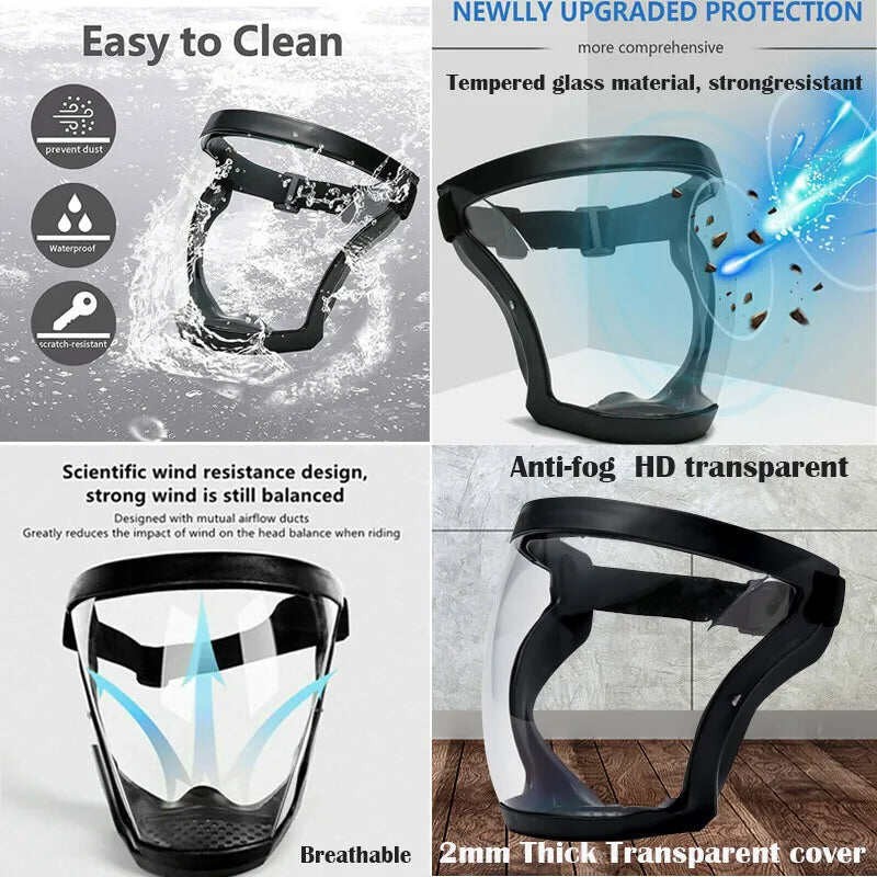 Picture of Work Protection Mask Transparent Facial Protector FaceMask Protective Outdoor Heating Home Kitchen Tools Full Face Mask Multicolor
