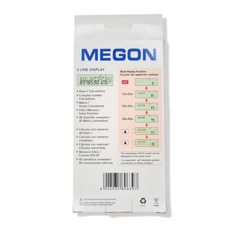 Picture of 2Years Warranty MEGON FX-100MS Scientific Calculator For Students Black