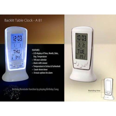 Picture of Multifunction Calendar Temperature Digital Alarm Clock With Blue Back Light Electronic Calendar Thermometer Led Clock With Time White