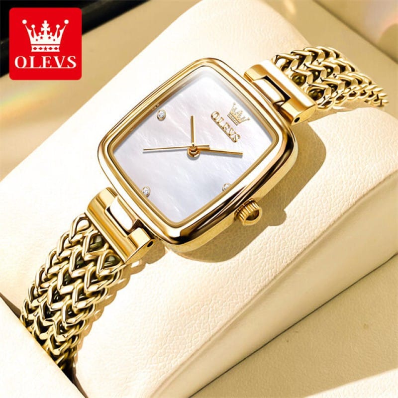 Picture of Olevs New Ladies Square Stainless Steel Analog Wrist Watch For Women 