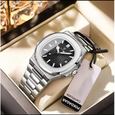 Picture of POEDAGAR 613 Luxury Watch Business  Luminous Date Stainless Steel Square Quartz Men Watch 