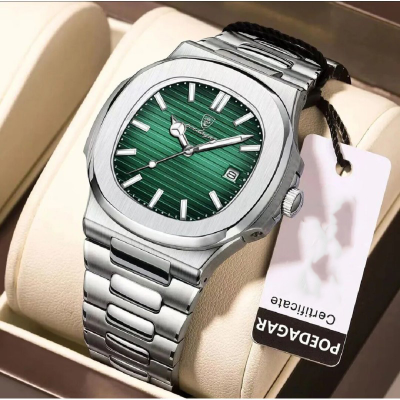 Picture of POEDAGAR 613 Luxury Watch Business  Luminous Date Stainless Steel Square Quartz Men Watch 