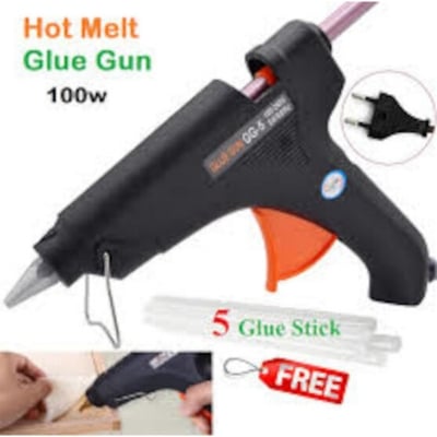 Picture of Glue Gun With 5 Glue Stick, Combo Pack 100W Hot Melt For Art Crafts, Joint Repair-Multicolor