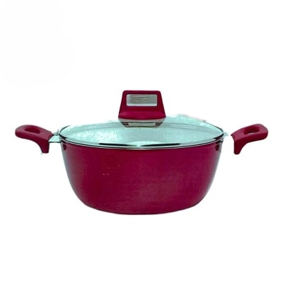 Picture of Kiam Ceramic Casserole With Glass Lid 26 cm (Induction Bottom)-Multicolor