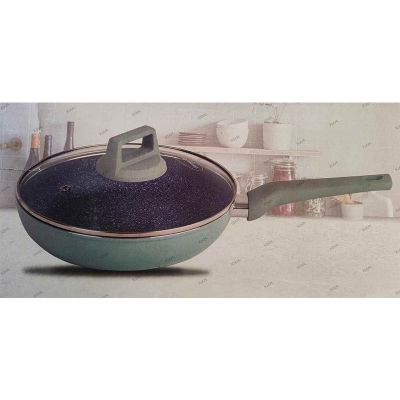 Picture of Kiam Ceramic Frypan With Glass Lid 24 cm (Induction Bottom)-Multicolor