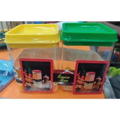 Picture of 2 Pcs Multicolor Plastic  Spice Jar Set-Multicolor