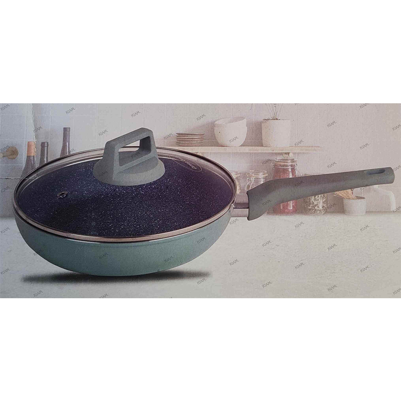 Picture of Kiam Ceramic Frypan With Glass Lid 24 cm (Induction Bottom)-Multicolor