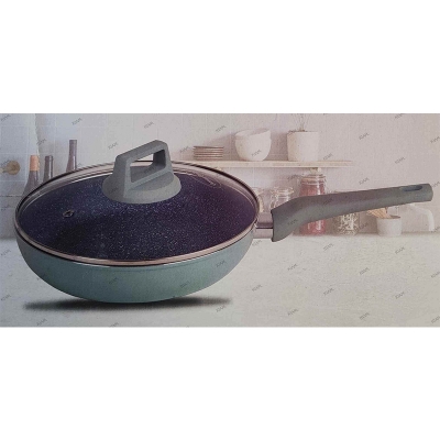 Picture of Kiam Ceramic Frypan With Glass Lid 24 cm (Induction Bottom)-Multicolor