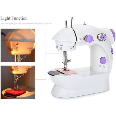 Picture of Dual Speed Portable Mini Electric Pedal Sewing Machine-White