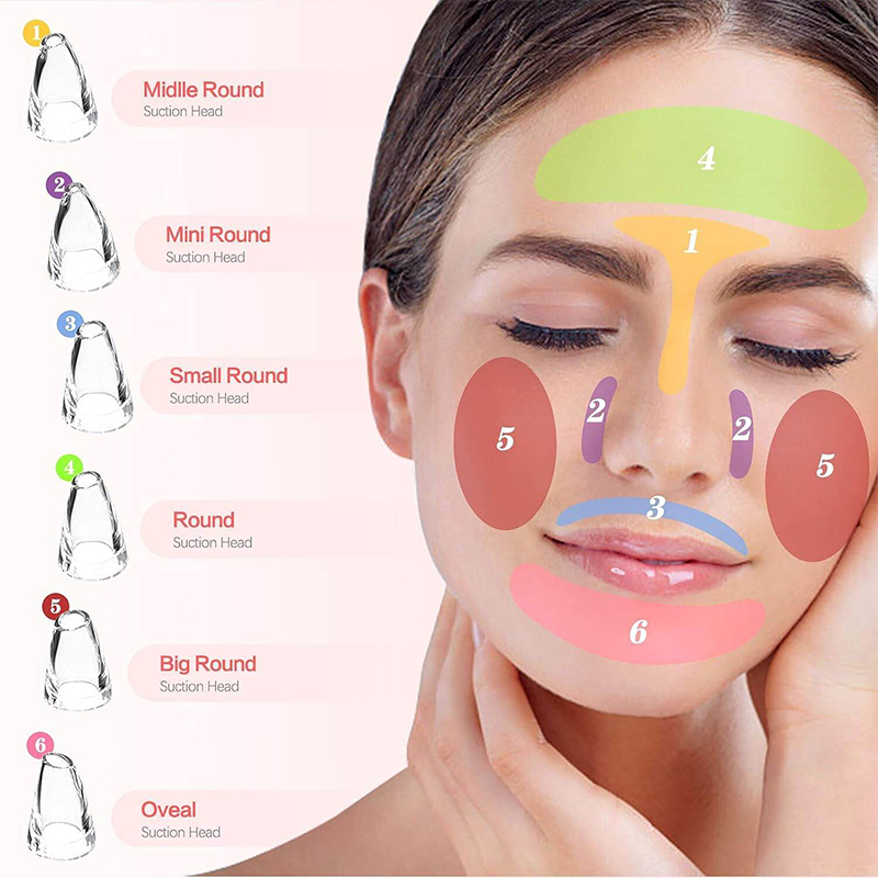 Picture of Electric Vacuum Electric Acne / Blackhead Remover Extractor 6 Suction Head Beauty Machine For Skin Care