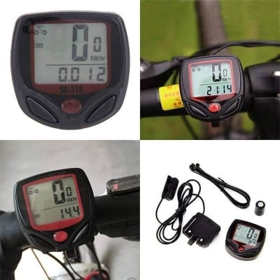 Picture of Waterproof 15 Function Lcd Bike Bicycle Odometer Speedmeter Cycling Meter - Black