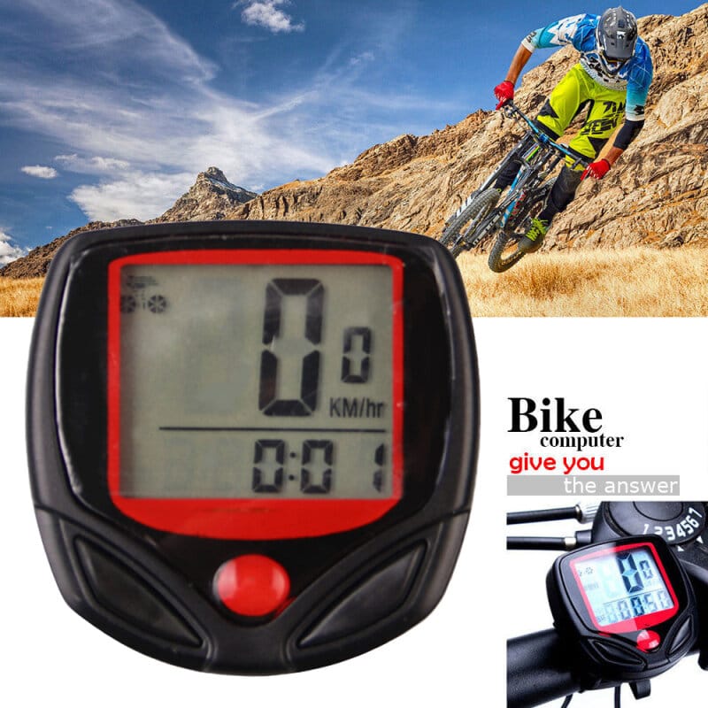 Picture of Waterproof 15 Function Lcd Bike Bicycle Odometer Speedmeter Cycling Meter - Black