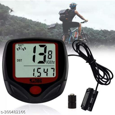 Picture of Waterproof 15 Function Lcd Bike Bicycle Odometer Speedmeter Cycling Meter - Black