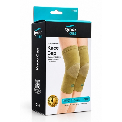 Picture of Tynor Cure Knee Cap Compression Sleeve for Knee Pain Relief & Joint Support- 1Pair ( M )