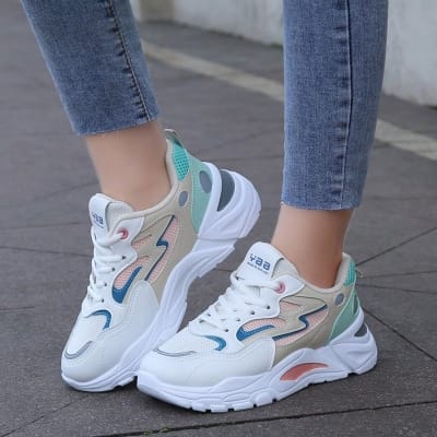 Picture of Girls White multicolor Sneakers