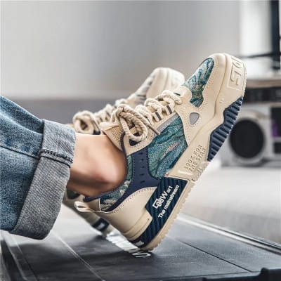 Picture of White & Blue Men Sneaker