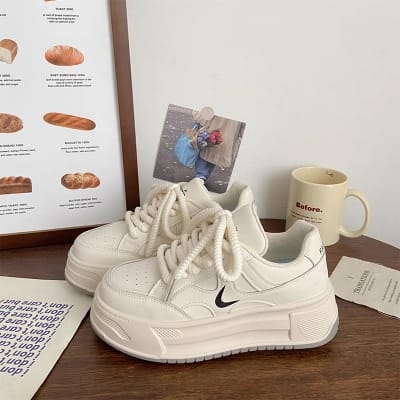 Picture of Girls White Hill Sneakers-Cream