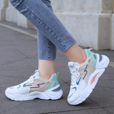 Picture of Girls White multicolor Sneakers