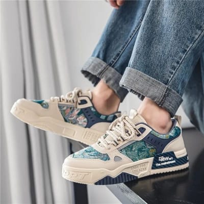 Picture of White & Blue Men Sneaker