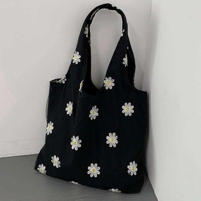Picture of Flower Black Tote Bag
