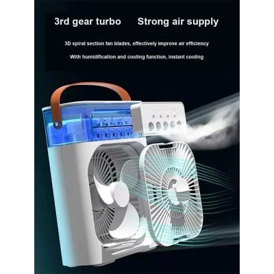 Picture of Portable Humidifier Fan AIr Conditioner Household Small Air Cooler Hydrocooling Portable Air Adjustment For Office 3 Speed Fan